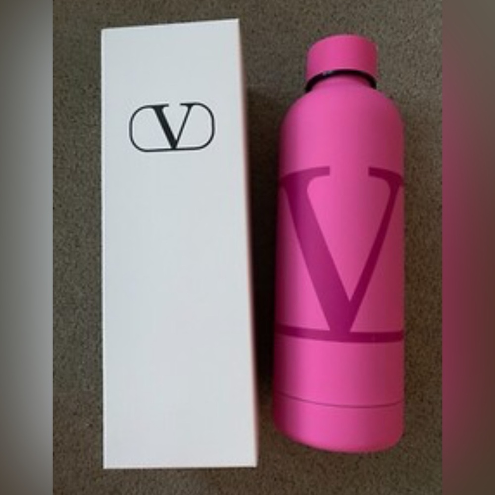 Valentino Pink V Logo Water Bottle